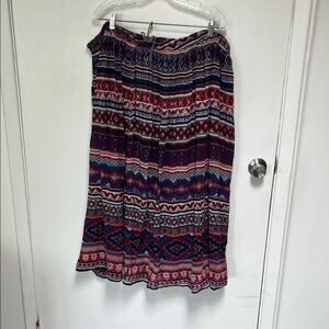 Bohemian Multicolor Midi Skirt